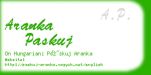 aranka paskuj business card